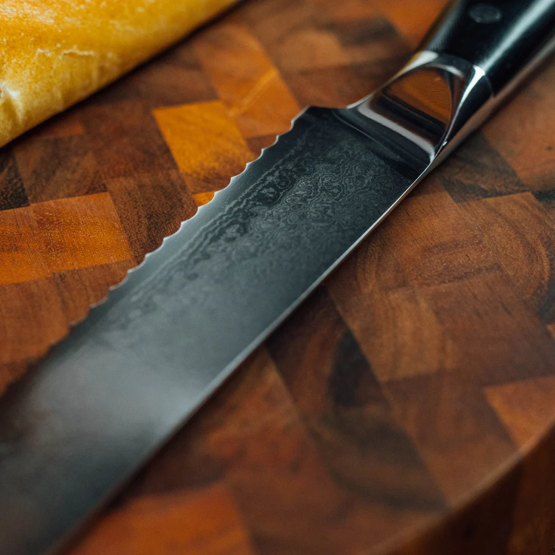 Damascus Steel Serrated Knife, 8" - Image 3