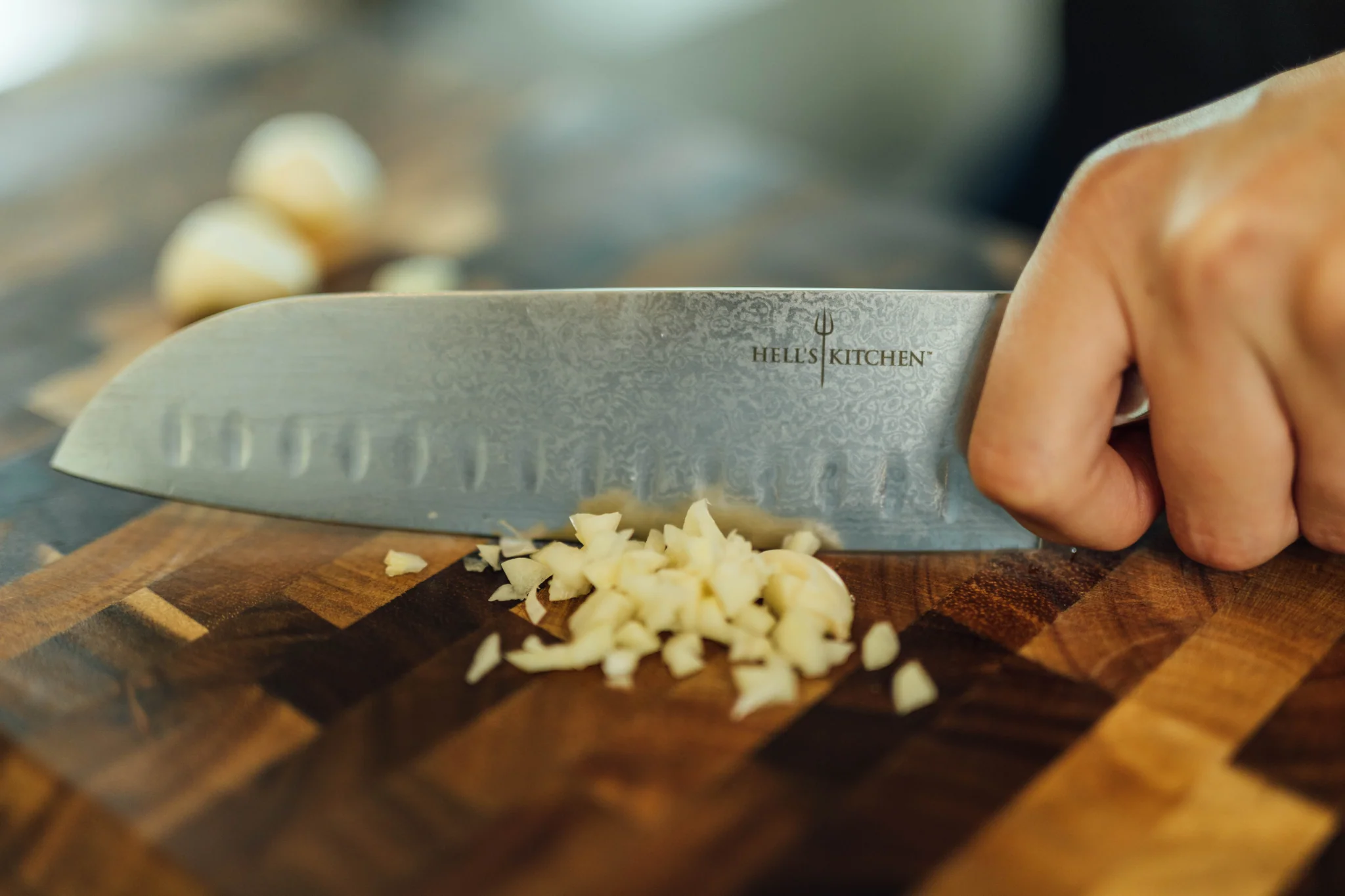 Damascus Steel Santoku Knife, 7" - Image 4